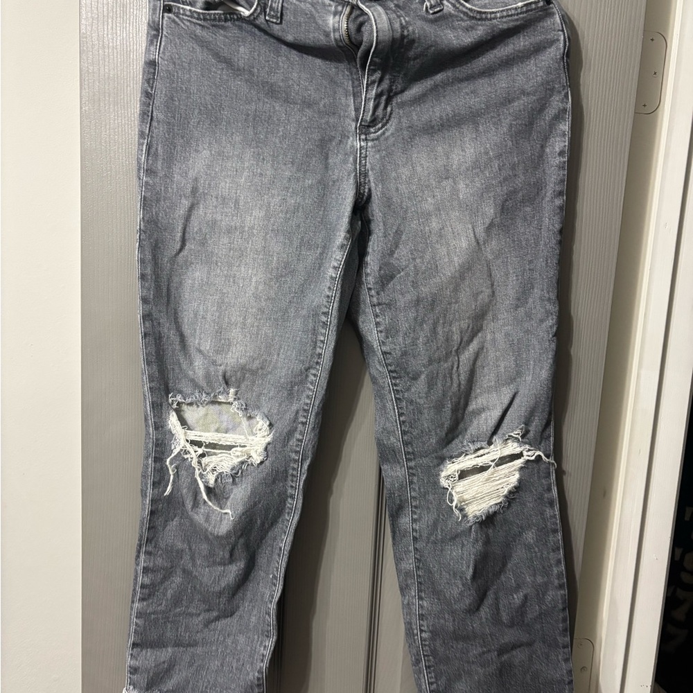 Universal Thread Washed Gray Ripped Boyfriend Jeans